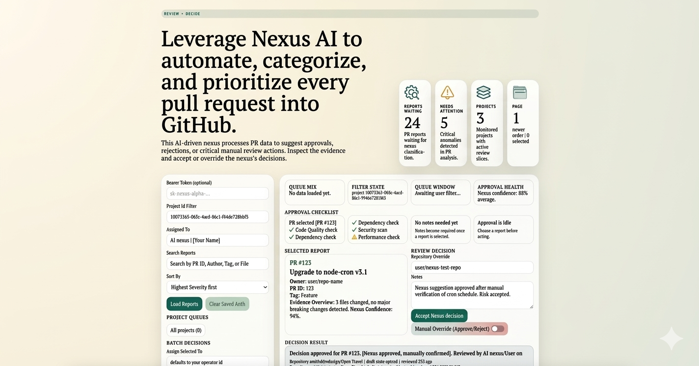 AI-DevOps Nexus dashboard